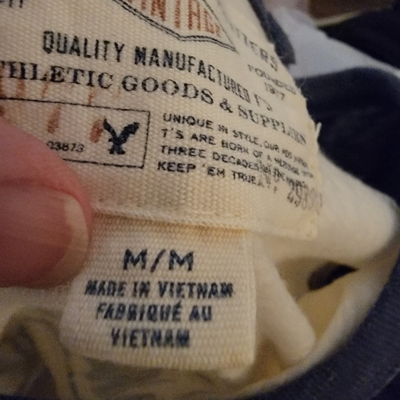 Vintage American Eagle Outfitters Classic Fit, Cotton Blend, Blue & White, Sz M - Picture 3 of 5